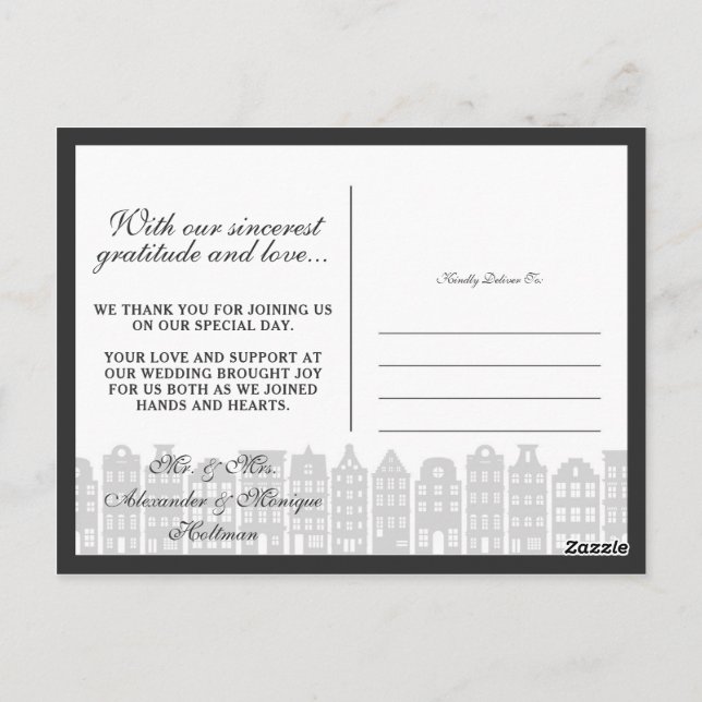 Amsterdam Canal Houses Thank You Photos Collage Postcard (Back)