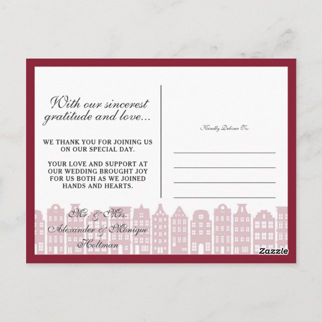 Amsterdam Canal Houses Thank You Photos Collage Postcard (Back)