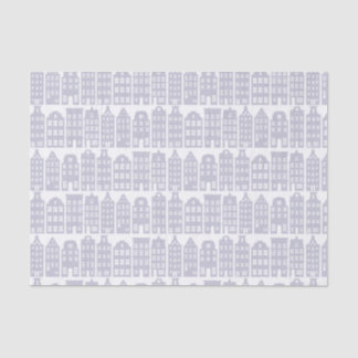 Amsterdam Canal Row Houses Light Blue Pattern Tissue Paper