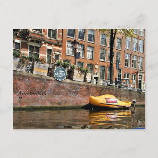 Amsterdam, Canal, Wooden Shoe Boat Postcard