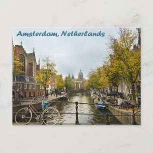 Amsterdam Canals in the Autumn Postacrd Postcard