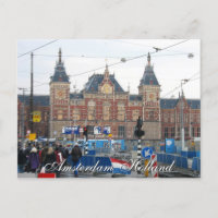 Amsterdam Central Train Station Postcard