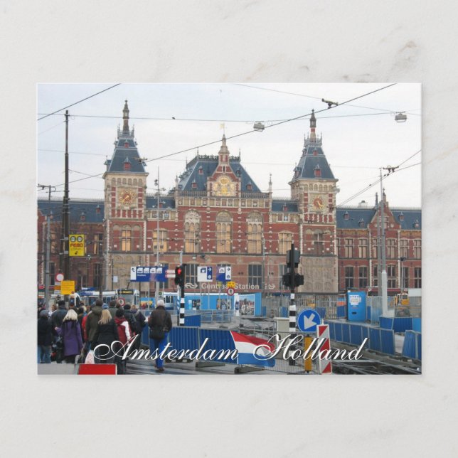 Amsterdam Central Train Station Postcard (Front)