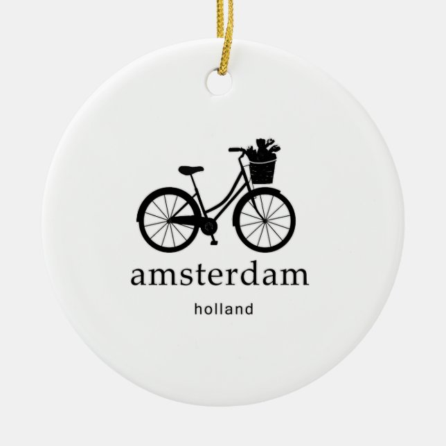 Amsterdam Ceramic Tree Decoration (Front)