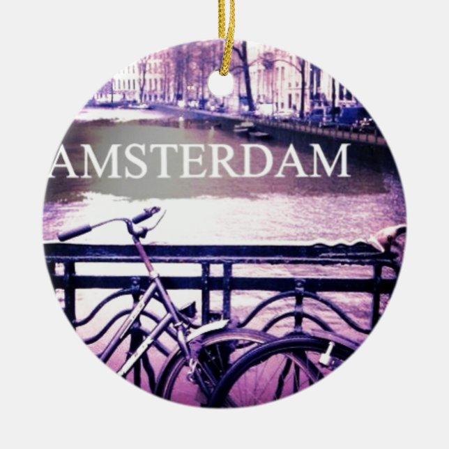 Amsterdam Ceramic Tree Decoration (Front)