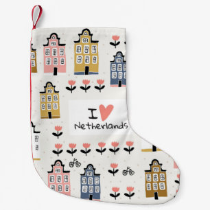 Amsterdam city architecture bicycles tulips seamle small christmas stocking