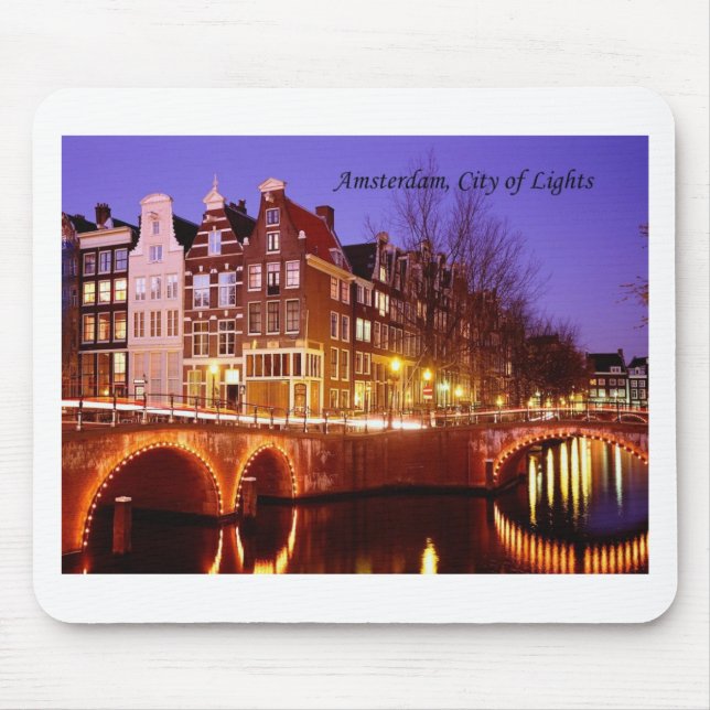 Amsterdam, City of Lights (by St.K.) Mouse Pad (Front)