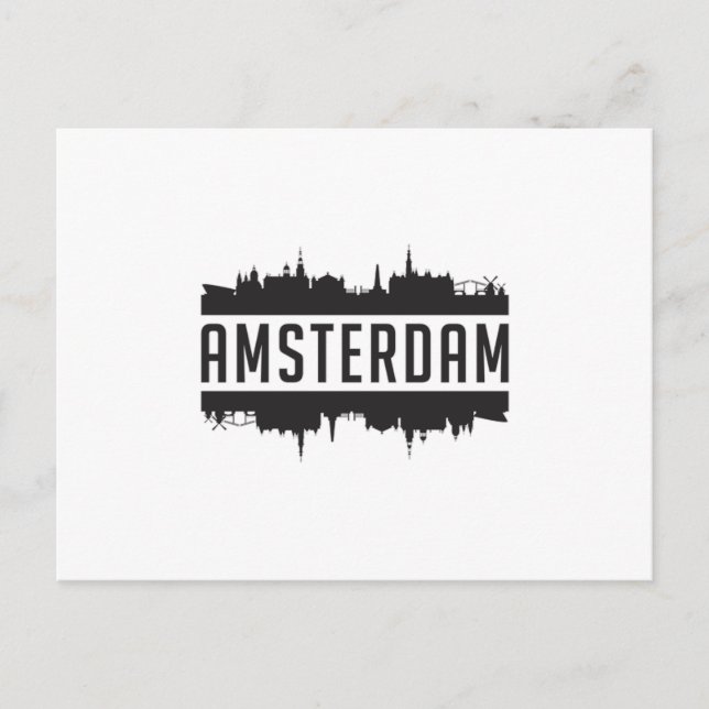 Amsterdam City Skyline Cityscape Life Funny Gift Postcard (Front)