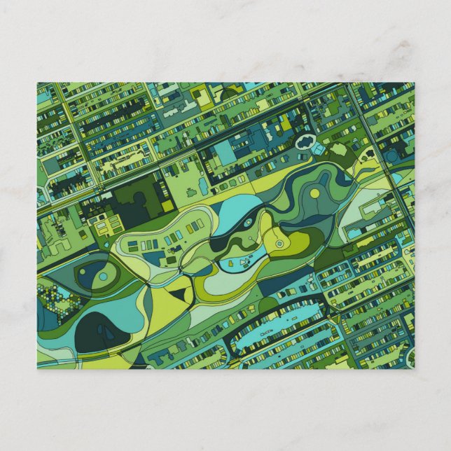 Amsterdam City Structure Map Postcard (Front)