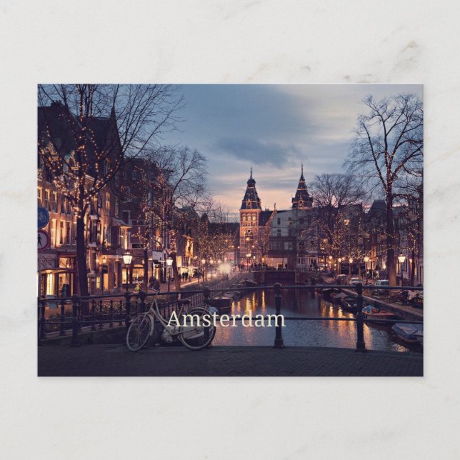Amsterdam cityscape photograph postcard (Front)