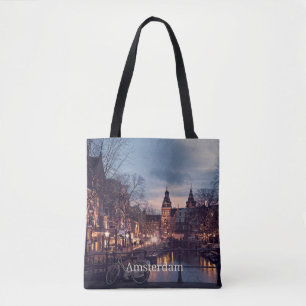 Amsterdam cityscape photograph tote bag
