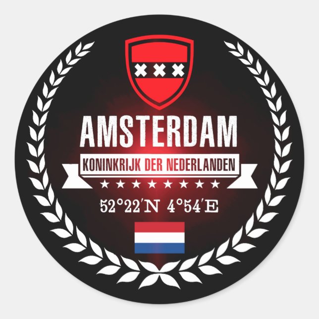 Amsterdam Classic Round Sticker (Front)