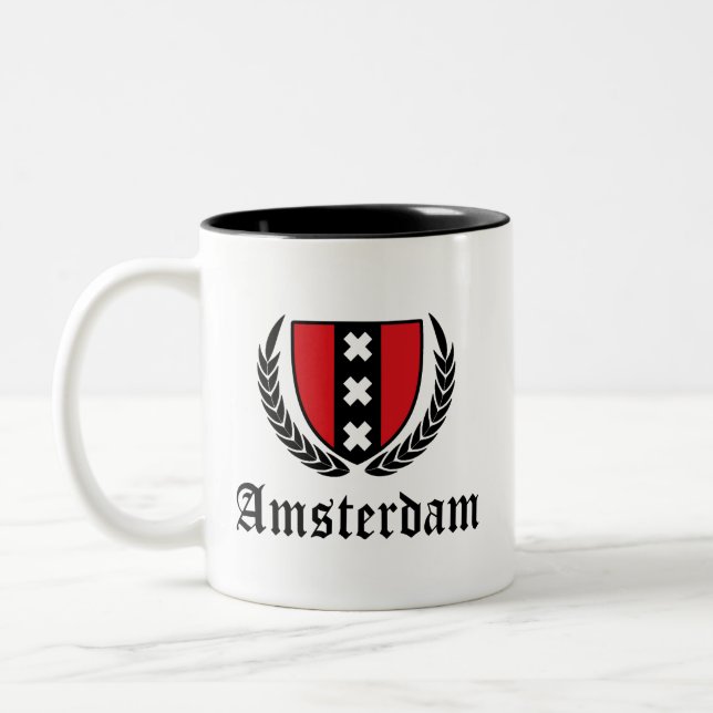 Amsterdam Crest Two-Tone Coffee Mug (Left)