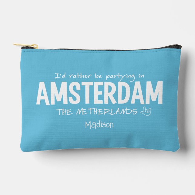 AMSTERDAM custom name & colour Accessory Pouch (Front)