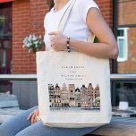 Amsterdam Dutch Canal Watercolor Landscape Wedding Tote Bag<br><div class="desc">Amsterdam Dutch Canal Watercolor Landscape Theme Collection.- it's an elegant script watercolor Illustration of Canal Houses,  bikes,  Dutch Amsterdam landscape,  perfect for your Dutch destination wedding & parties. It’s very easy to customise,  with your personal details. If you need any other matching product or customisation,  kindly message via Zazzle.</div>