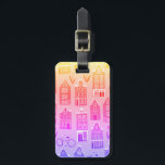 Amsterdam Dutch Houses Tulips Bikes Pattern Luggage Tag<br><div class="desc">Decorate your kitchen with this awesome bag tag. Makes a great gift for a traveller! You can customise it and add text to the back side too, or your monogram to the front. Be sure to take a look at all the colour options. Check my shop for lots more colours...</div>