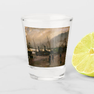 Amsterdam Fishermen's Harbour Storm by Vincent Gog Shot Glass