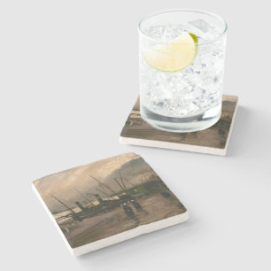 Amsterdam Fishermen's Harbour Storm by Vincent Gog Stone Coaster