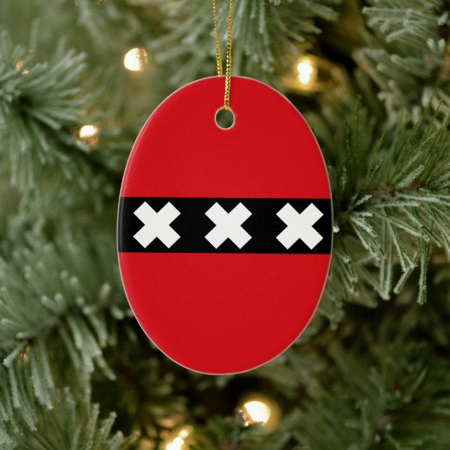 Amsterdam Flag Ceramic Tree Decoration (Tree)