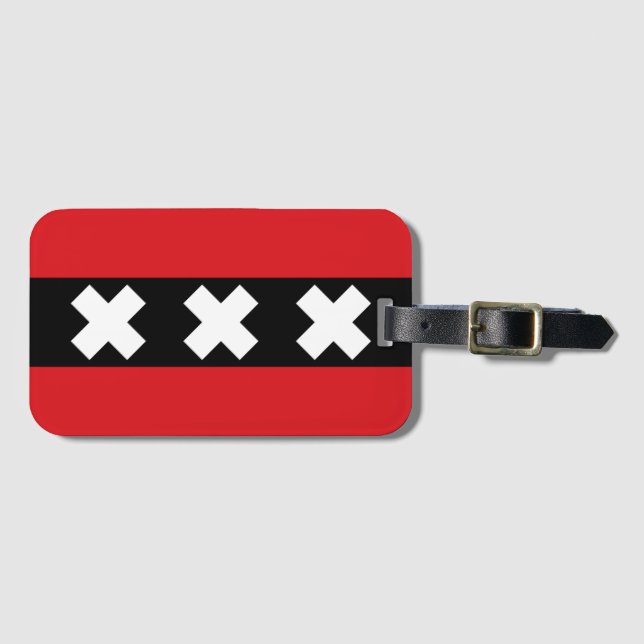 Amsterdam Flag Luggage Tag (Front Horizontal)