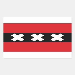 Amsterdam Flag Rectangular Sticker