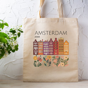 Amsterdam Floral Canal Houses Tote Bag
