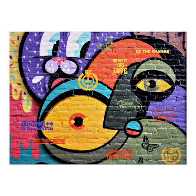 Amsterdam Graffiti, colourful and cool, Poster (Front)