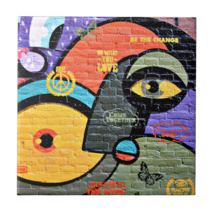 Amsterdam Graffiti, colourful and cool, Tile
