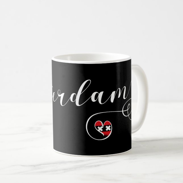Amsterdam Heart Mug, Netherlands Coffee Mug (Front Right)