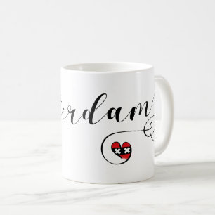 Amsterdam Heart Mug, Netherlands Coffee Mug