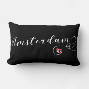 Amsterdam Heart Throw Cushion, Netherlands Lumbar Cushion