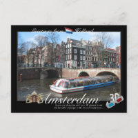 Amsterdam Holland 3D Anaglyph Postcard