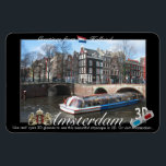 Amsterdam Holland 3D View Anaglyph Magnet<br><div class="desc">Amsterdam Holland 3D View Anaglyph Flexible Magnet. A beautiful 3D view Amsterdam cityscape photography kitchen fridge magnet of the canals, bridges, boat and houses at Keizersgracht & Leliegracht in Amsterdam with customisable texts "Greetings from Holland", "Amsterdam" and "Use red/ cyan 3D glasses to see this beautiful cityscape in 3D. Or...</div>