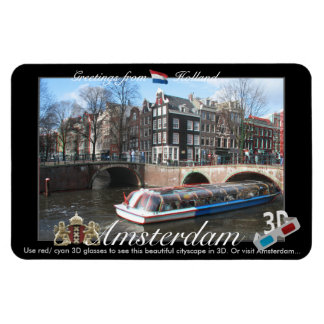 Amsterdam Holland 3D View Anaglyph Magnet