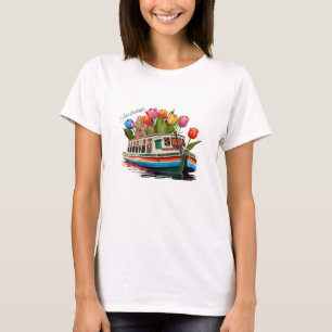 Amsterdam Holland Boat Travel T-Shirt