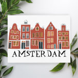 Amsterdam Holland Canal Houses Travel Colourful Postcard<br><div class="desc">Send a message with this sweet whimsical Amsterdam houses pattern art postcard.You can customise it and change or add text too. Add your own text on the back side. Check my shop for lots more colours and patterns! And more matching items too like totes, stickers, magnets, hats and tees. Let...</div>