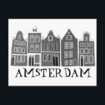 Amsterdam Holland Canal Houses Travel Cute Postcard<br><div class="desc">Send a message with this sweet whimsical Amsterdam houses pattern art postcard.You can customise it and change or add text too. Add your own text on the back side. Check my shop for lots more colours and patterns! And more matching items too like totes, stickers, magnets, hats and tees. Let...</div>