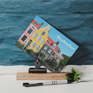 Amsterdam Holland Houses Travel Europe Postcard