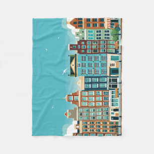 Amsterdam Holland -theme Dutch Architecture Fleece Blanket
