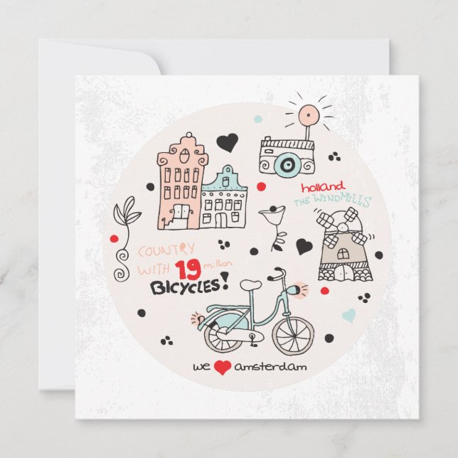 Amsterdam Holland travel postcard (Front)