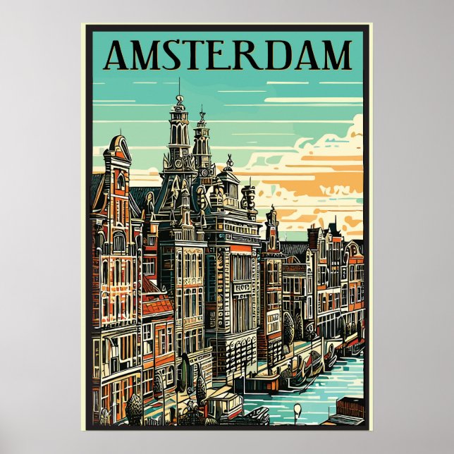 Amsterdam, Holland, Travel Poster (Front)