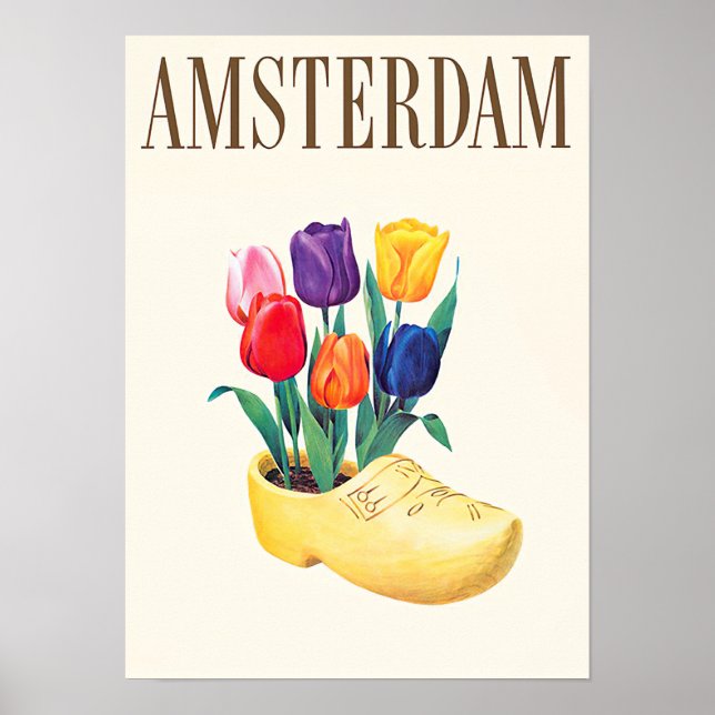 Amsterdam Holland vintage travel Poster (Front)
