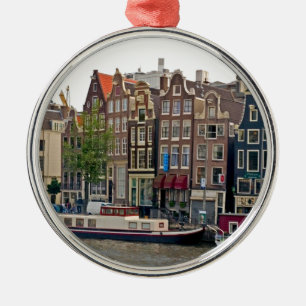 Amsterdam, houses on the canal metal tree decoration
