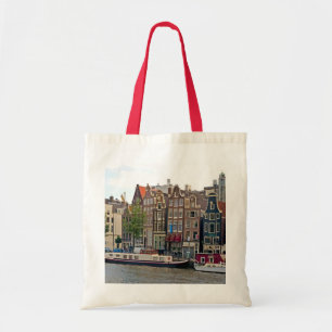 Amsterdam, houses on the canal tote bag