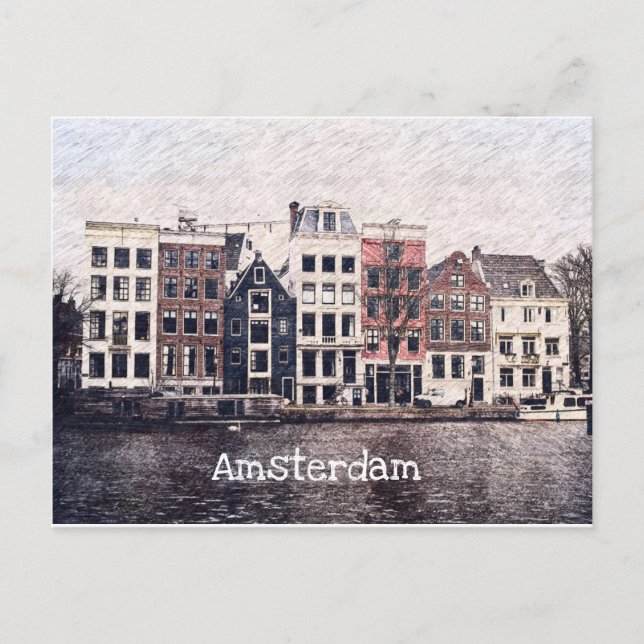 Amsterdam Houses Postcard (Front)