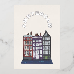 Amsterdam Iconic Architecture Art Illustration