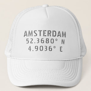 Amsterdam Latitude Longitude Trucker Hat