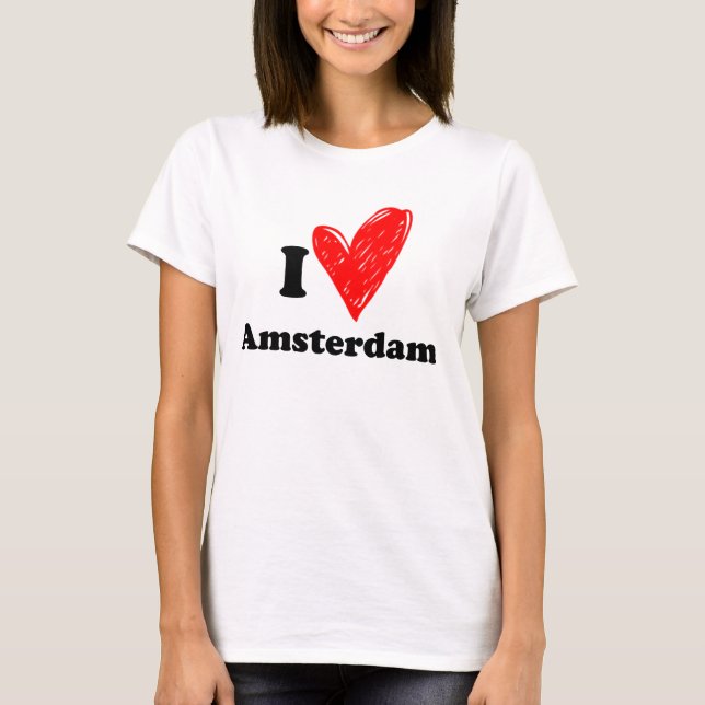 Amsterdam Love - Heart Sketch T-Shirt (Front)