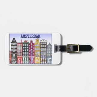 Amsterdam Luggage Tag with Original Illustration
