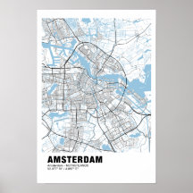 Amsterdam Map Poster - Amsterdam White Map 